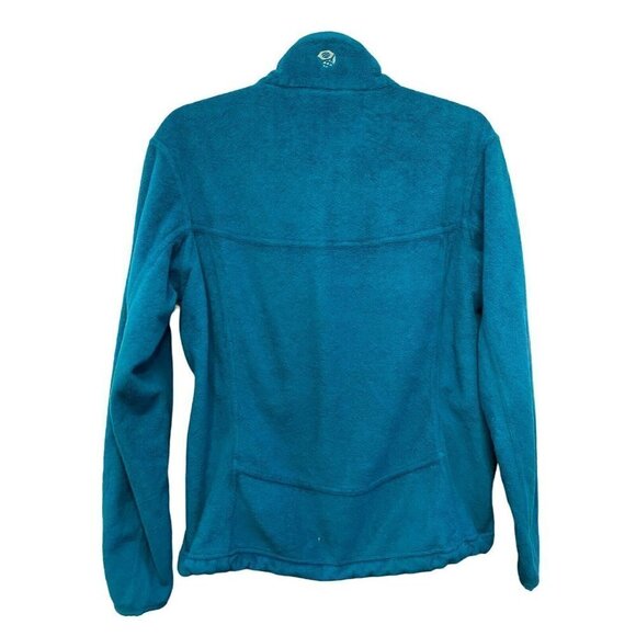 Mountain Hardwear Womens Sz Medium Fleece Jacket Zip Pockets Turquoise Blue‎ - Picture 2 of 5